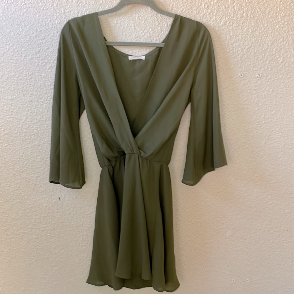 Olive green sheath dress
